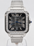 Slate Grey Dial / Diamond Roman Numerals / Diamond Bezel / Steel