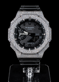 Iced Out Bezel / Black Dial / Black Strap