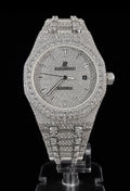 Full Iced Out / Silver / Baguette Pavé Dial