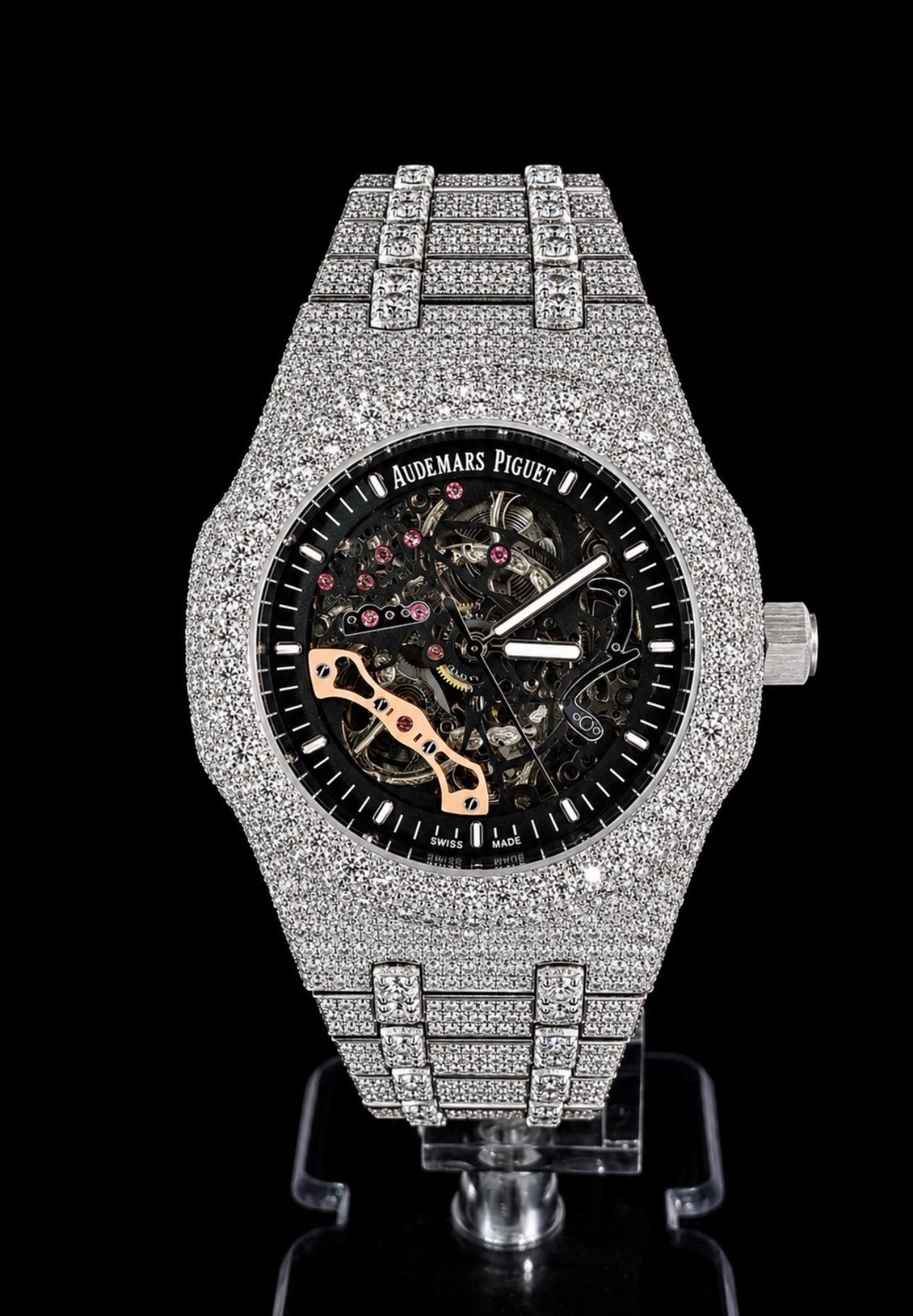 Full Iced Out / Silver / Skeleton Dial