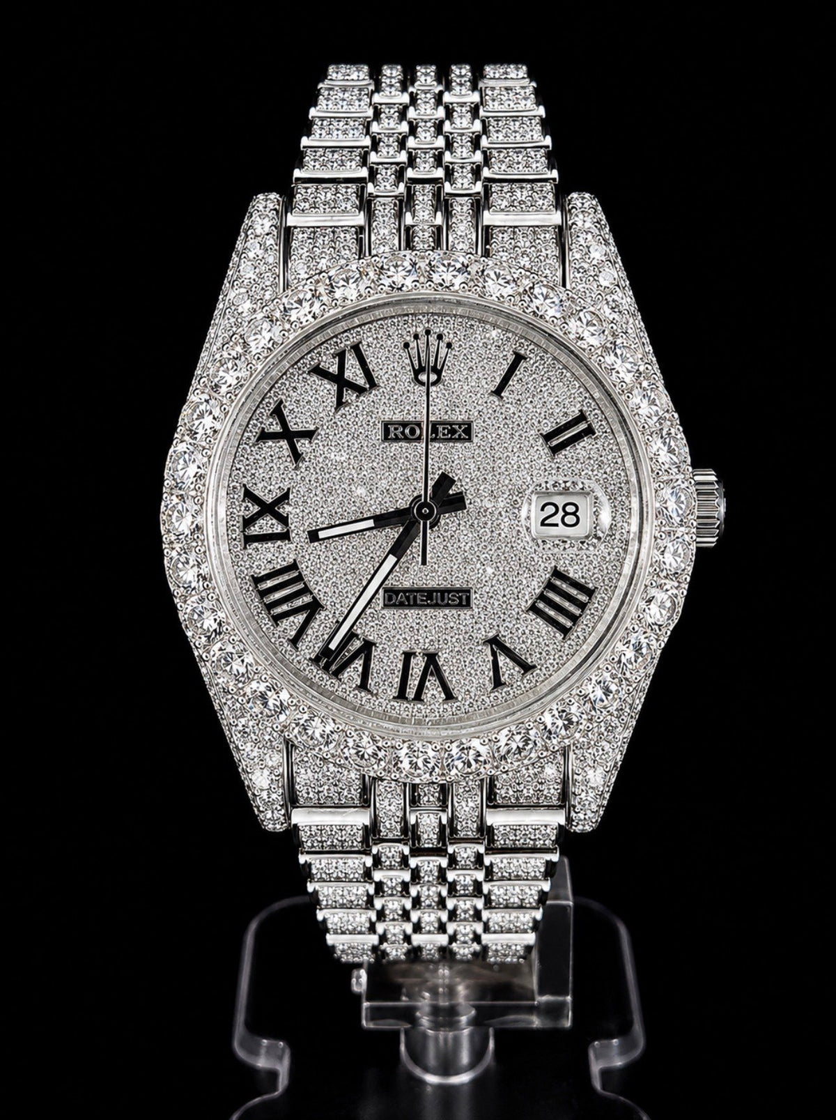 Full Iced Out / Steel / Pavé Roman Dial