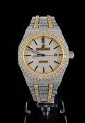Full Iced Out / Two-Tone Yellow Gold & Steel / Pavé Index Dial