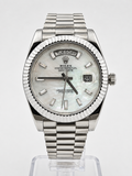 White Gold / Mother-of-Pearl Diamond Dial / President Bracelet