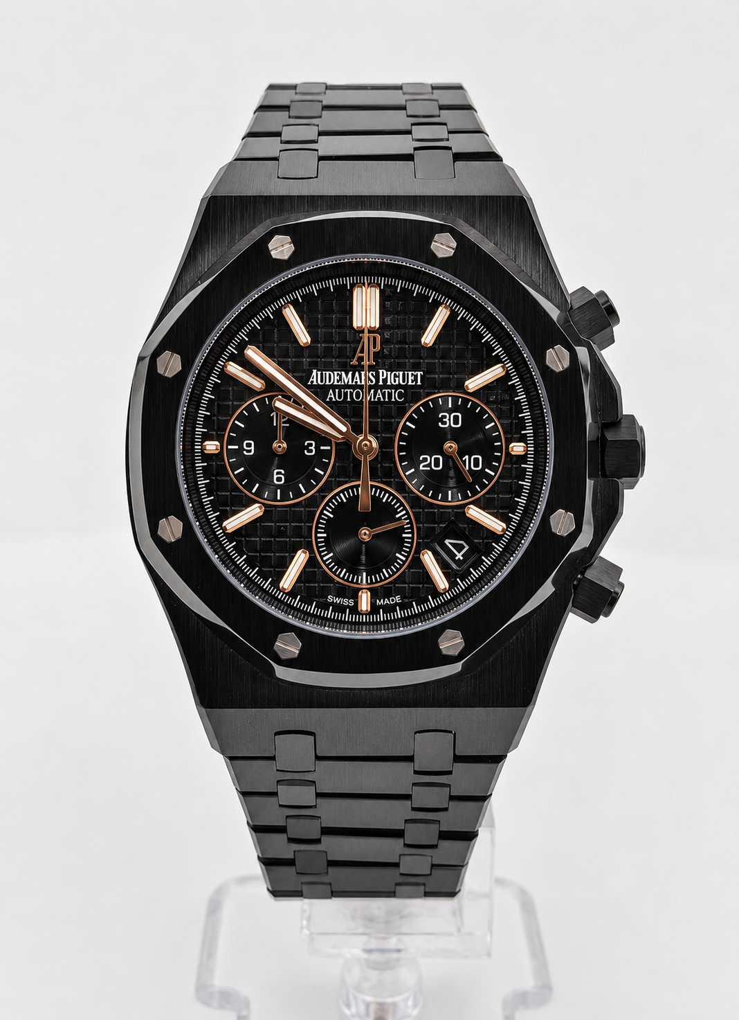 Black Ceramic / Rose Gold Accents