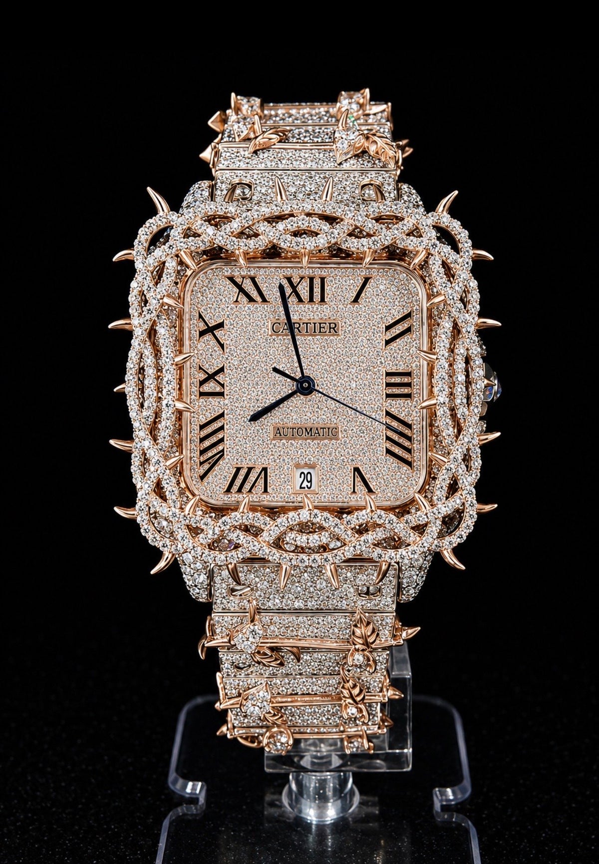Full Iced Out / Thorn Bezel / Rose Gold & Diamond Pavé